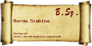 Borda Szabina névjegykártya