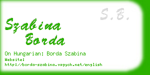 szabina borda business card